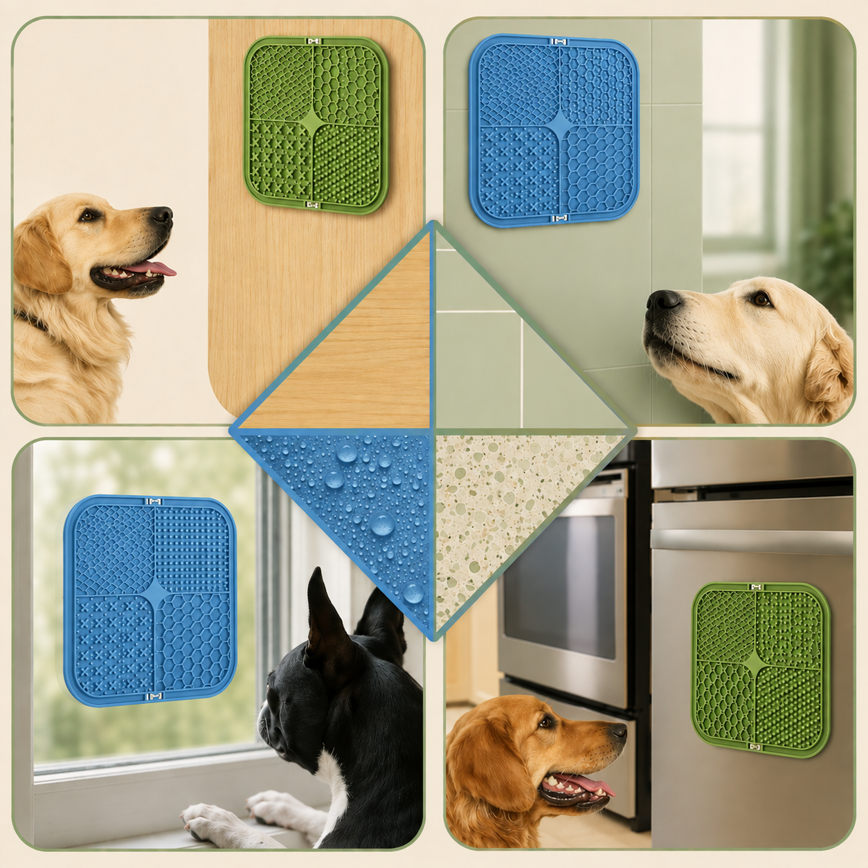 Tapis de léchage pour chien – 4 textures