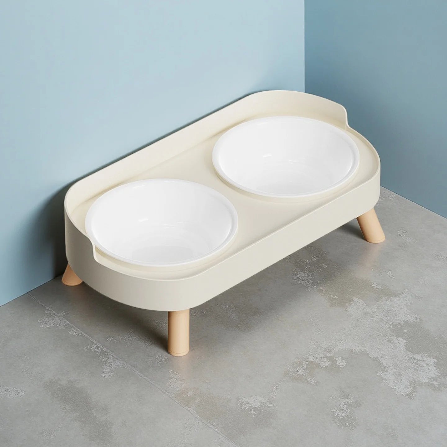 Gamelle surélevée double pour chien et chat – 2 bols amovibles