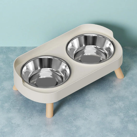 Gamelle surélevée double pour chien et chat – 2 bols amovibles