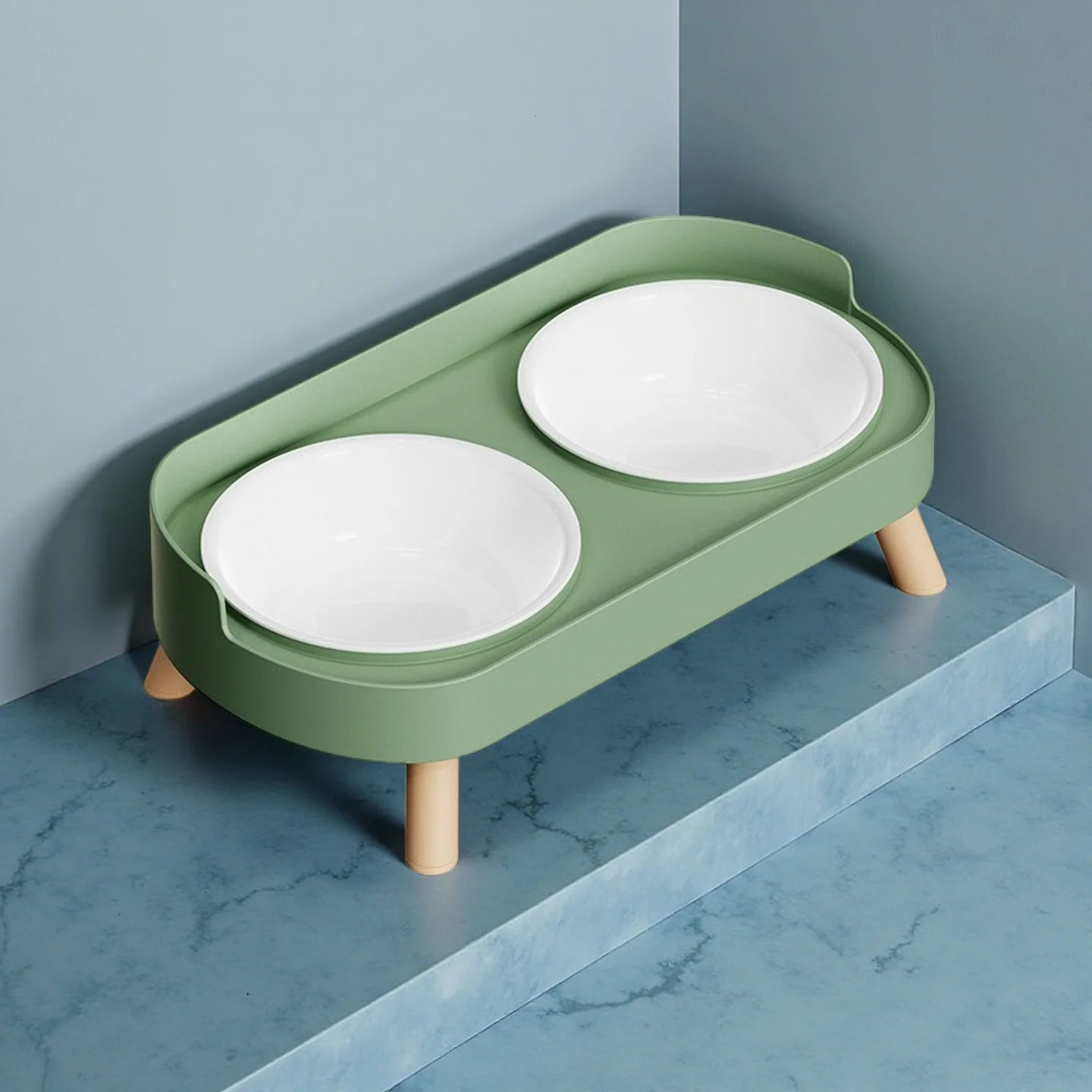 Gamelle surélevée double pour chien et chat – 2 bols amovibles