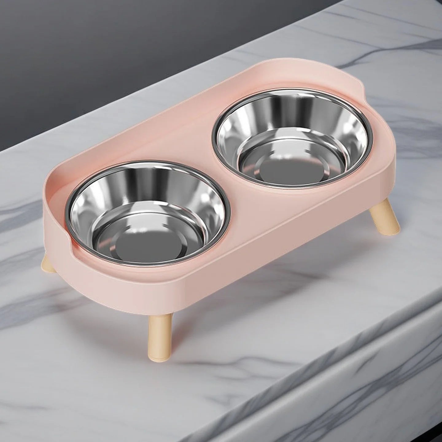 Gamelle surélevée double pour chien et chat – 2 bols amovibles
