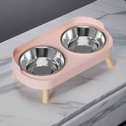 Gamelle surélevée double pour chien et chat – 2 bols amovibles